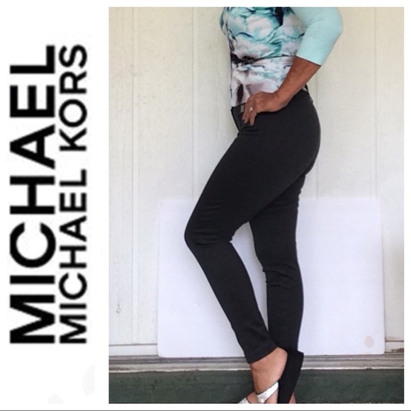 MICHAEL KORS STRETCH CHARCOAL LEGGINGS SIZE 4 - Picture 2 of 7